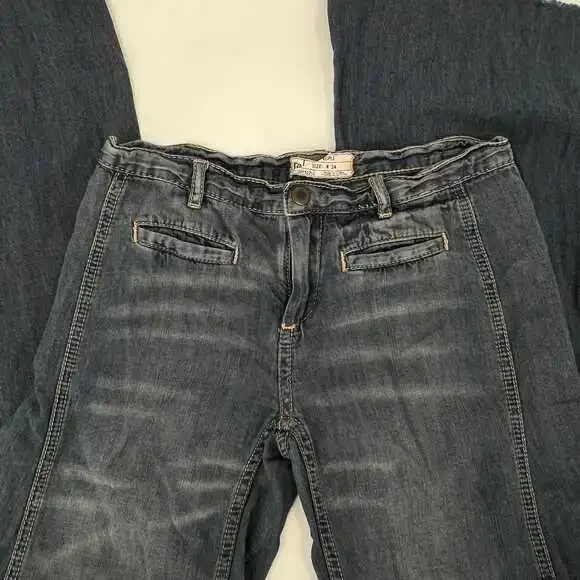 Free People Women Blue Wide Leg Flare Jeans | Size 24 Regular - Picture 7 of 7